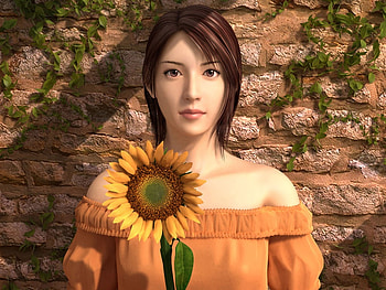 For YellowForever, flower, face, girl, woman, sunflower HD wallpaper