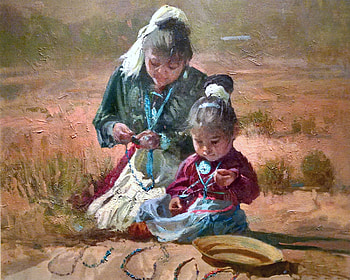 The Apprentice , artwork, Native American, wide screen, painting, art, landscape, beautiful, illustration HD wallpaper
