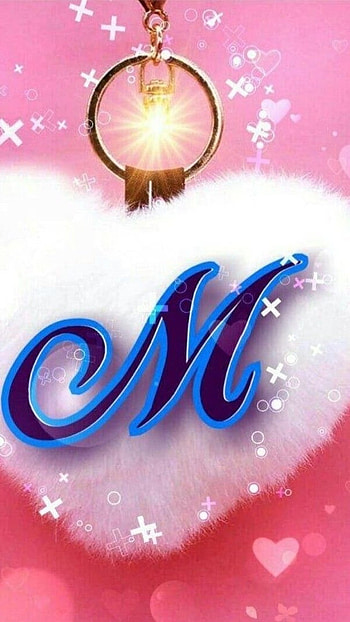 M Letter, Soft, pink, heart HD phone wallpaper