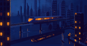 City Metro Painting, metro, train, painting, artist, artwork, digital-art, behance HD wallpaper