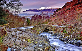 SCENIC VIEW, landscape, bridge, river, road HD wallpaper