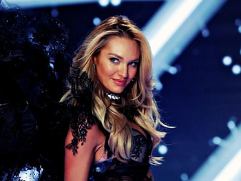 Candice Swanepoel, blue, wings, black, model, blonde, girl, woman HD wallpaper