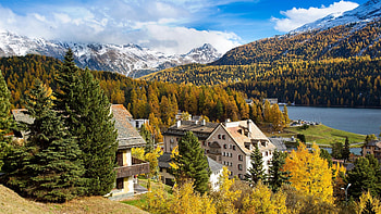 home town uk, river, hills, snow, trees, building, forest, mountains HD wallpaper