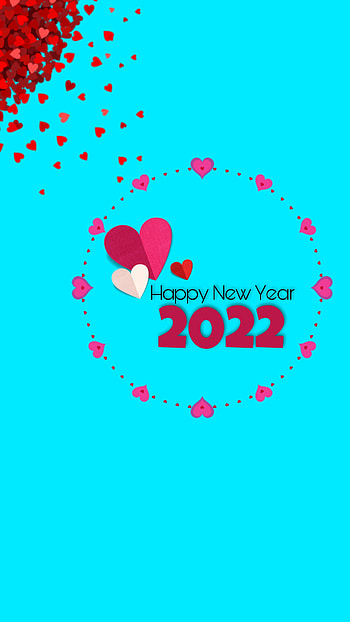Happy New Year 2022, electric blue, 2021, year 2022 HD phone wallpaper