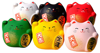 Japanese Lucky Cat, Goto Collection, Assorted Colors, Japanese Luck Charm HD wallpaper