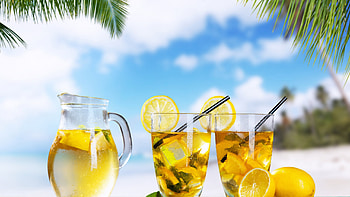 Beachside refreshment, Cool summer treat, Tropical vibes, Citrus quencher HD wallpaper