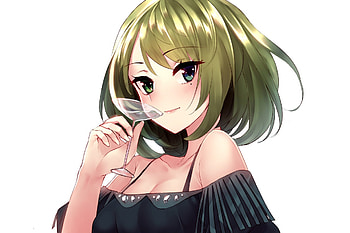 Drink, Kaede Takagaki, The Cinderella girls, cute HD wallpaper