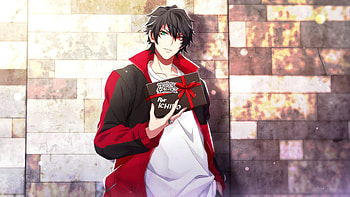 Blue Eyes Anime Boy With Red Black White Dress Anime Boy HD wallpaper