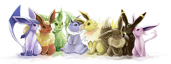 glaceon flareon leafeon umbreon vaporeon espeon jolteon eevee HD wallpaper