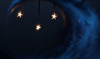 Stars, blue, night, art, jademerien, dark, star, fantasy, moon, luna, luminos, jade merien HD wallpaper