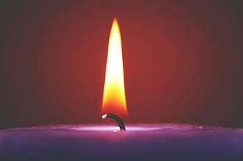 Close-up of a glowing candle flame against a dark background, creating a warm ambiance. HD wallpaper