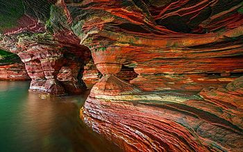 Beautiful, colorful rocks, Nature, Rocks, Ocean, Coast HD wallpaper