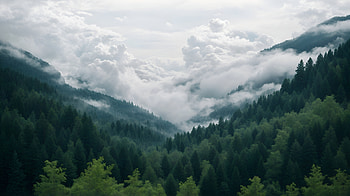 Forest and Clouds, forest, landscape HD wallpaper