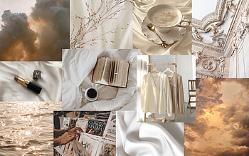 minimalistic collage . Computer , macbook, Laptop, Beige Aesthetic Collage HD wallpaper