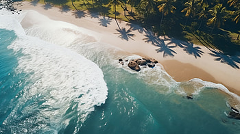 Beach Aerial View, sand, graphy, beach HD wallpaper