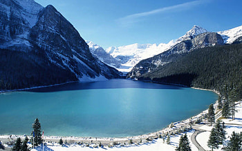 Lake Louise, Winter lake charm, , Breathtaking scenes HD wallpaper