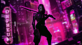 Cyberpunk Girl Digital Art, cyberpunk, artist, artwork, digital-art, neon HD wallpaper