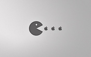 Pacman Apple Minimalism, pacman, apple, minimalism, artist HD wallpaper