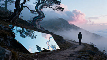 Mirror, Mountain HD wallpaper