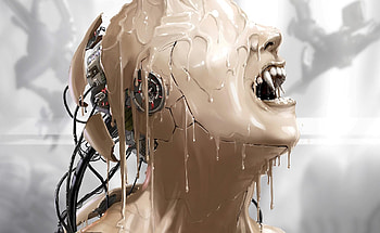 Fantasy, Paint, Fangs, Robot, Cyborg, Vampire HD wallpaper