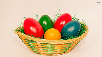 Easter Eggs, Eggs, Basket, Easter, In, A HD wallpaper