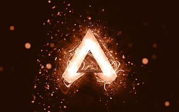 Apex Legends brown logo, , brown neon lights, creative, brown abstract background, Apex Legends logo, games brands, Apex Legends HD wallpaper