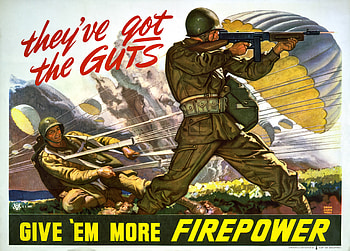 They've Got the Guts - Give 'em More Firepower (US Army WW2), military, World War II, paratrooper HD wallpaper