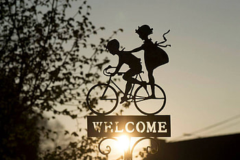Words, Shine, Light, Decoration, Bicycle, Welcome HD wallpaper