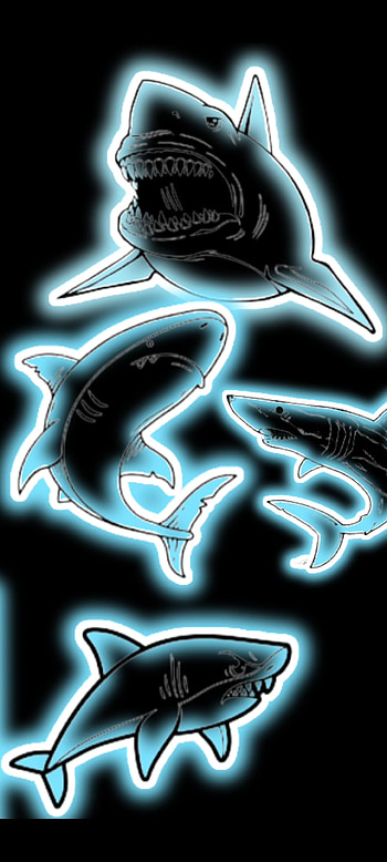 Sharks, shark, art HD phone wallpaper