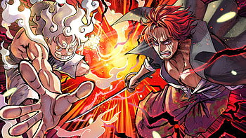 Monkey D. Luffy & Shanks, Monkey D. Luffy, Gear 5 (One Piece), Shanks (One Piece), Anime, One Piece HD wallpaper