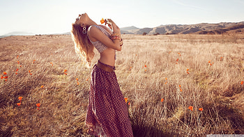 Girl Field graphy, girls, fields, graphy HD wallpaper