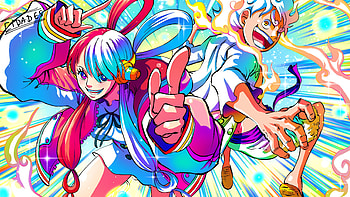 Uta & Monkey D. Luffy, Uta (One Piece), Monkey D. Luffy, Gear 5 (One Piece), Anime, One Piece HD wallpaper