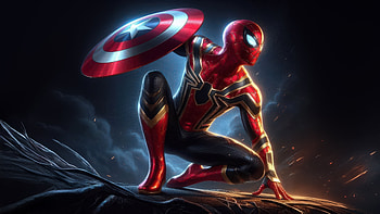 Spiderman X Captain America, spiderman, superheroes, artwork, digital-art, ai HD wallpaper