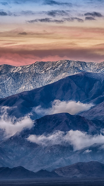 Cloudy Mountain, Badwater Basin, Death Valley National Park HD phone wallpaper