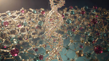 — Gilded Molecular Lattice, DNA Structure HD wallpaper