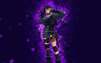Chigusa, , violet neon lights, Fortnite Battle Royale, Fortnite characters, Chigusa Skin, Fortnite, Chigusa Fortnite HD wallpaper