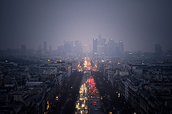 Cities, Auto, Rain, Clouds, Lights, Road, Skyscrapers, Overcast, Mainly Cloudy HD wallpaper