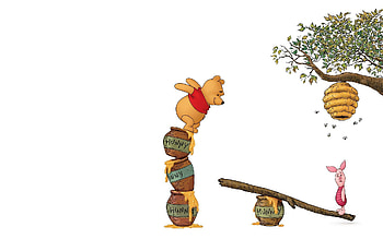 Piglet and Pooh, The Many Adventures of Winnie the Pooh HD wallpaper