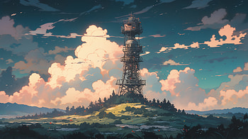 Enchanting Tower Landscape, tower, artistic, landscape HD wallpaper