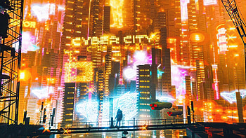 Error In Cyber City, scifi, artist, artwork, digital-art HD wallpaper