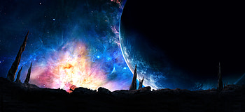 Planet, Nebula, galaxy, fantasy, art HD wallpaper