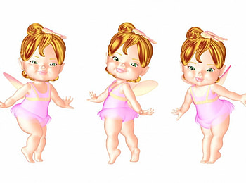 three little fairyes, fairy, cute, dolls, girls HD wallpaper