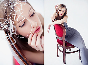 red and gray, model, gray, pretty, red, face, lovely, beauty, female HD wallpaper