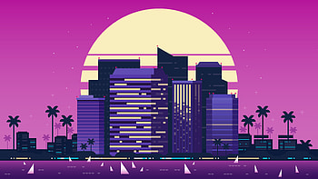 Retro Wave, Artistic, City HD wallpaper