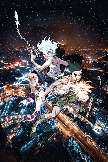 Gon and Killua, sky, flash graphy HD phone wallpaper