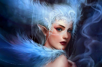 Ice Blue, fairy, magic, elf, elemental HD wallpaper