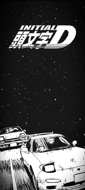 Initial D, Initial_D, RX-7, Black_and_white, AE86 HD phone wallpaper