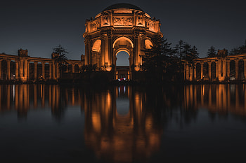 Cities, Night, Arch, Palace Of Fine Arts, San Francisco California HD wallpaper