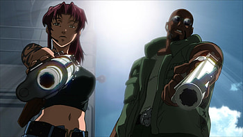 Black Lagoon, black, man, gun, lagoon, woman HD wallpaper