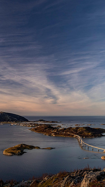 Sommaroy, Norway, Famous bridge, Autumn Norway HD phone wallpaper